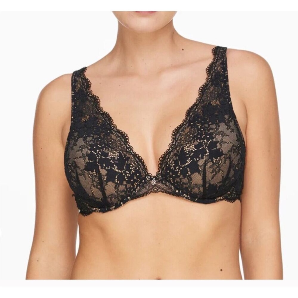 ThirdLove Lace Contour Plunge Bra Size 44B black